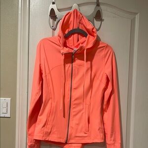 Pink Athletic Hooded Jacket with Full Zipper